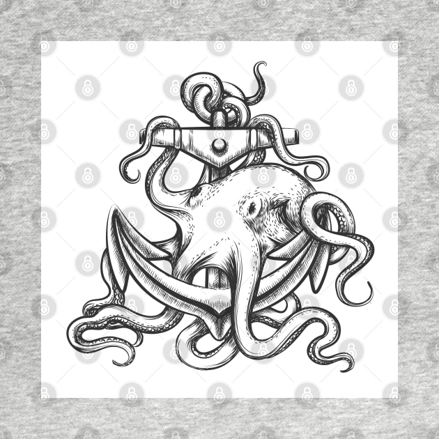 Octopus and Anchor by devaleta